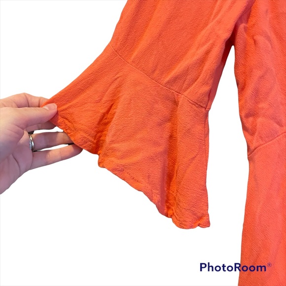 C&V Chelsea & Violet Button Down Coral Dress Size Medium - Picture 3 of 13